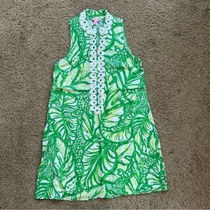 Lilly Pulitzer green palm sleeveless dress